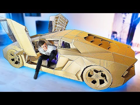 Thumbnail for LAMBORGHINI AVENTADOR from CARDBOARD - LAMBO DOORS and ATTACHED WHEELS