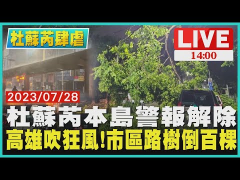 【1400杜蘇芮警報】杜蘇芮本島警報解除　高雄吹狂風!市區路樹倒百棵LIVE