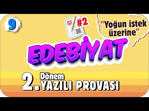 9. Sınıf Edebiyat 2. Dönem 2. Yazılı Hazırlık - 2  #2022  | Yoğun İstek Üzerine