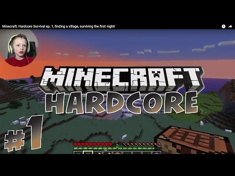 Minecraft: Hardcore Survival #1, finding village, surviving first night! | KID GAMING