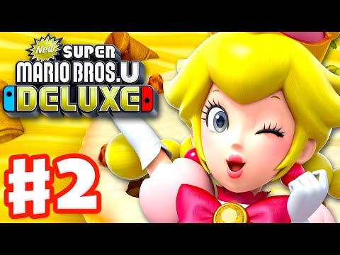 New Super Mario Bros U Deluxe - Gameplay Walkthrough Part 2 - Layer-Cake Desert! (Nintendo Switch)