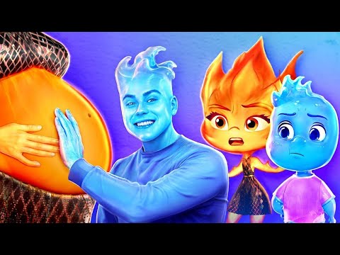 Gerçek Hayatta Elementlerden Ember ve Wade! İYİ Su vs KÖTÜ Ateş Elementleri!