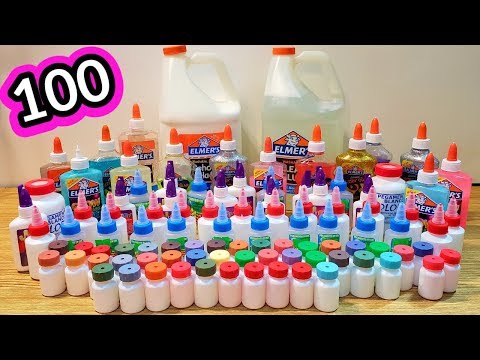 Mezclo 100 pegamentos para hacer slime