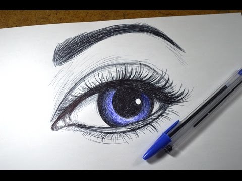 Como desenhar Olho realista simples com Caneta