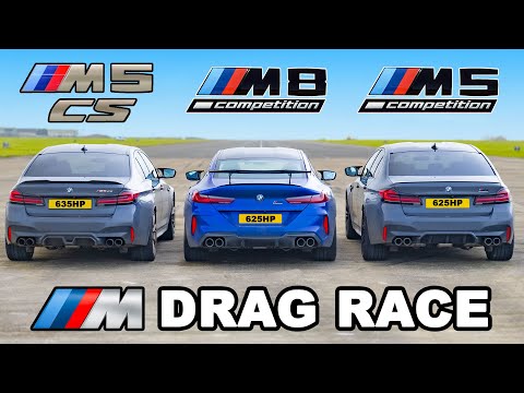 Thumbnail for BMW M8 v M5 CS v M5 Comp: DRAG RACE