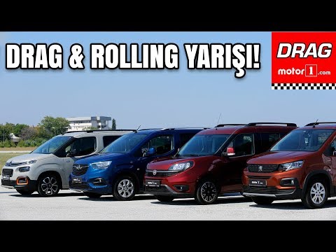 Drag &amp; Rolling Yarışı! | Fiat Doblo vs. Peugeot Rifter vs. Opel Combo vs. Citroen Berlingo