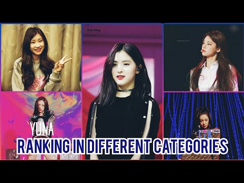 ITZY RANKING IN DIFFERENT CATEGORIES (PREDEBUT VER.)