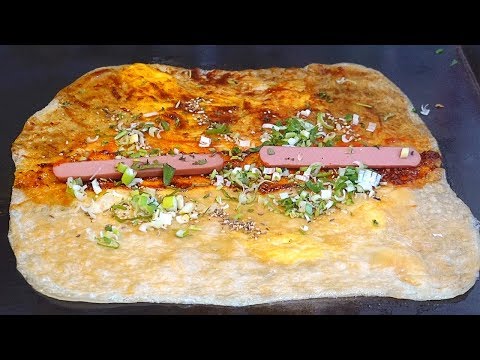 Thumbnail for Egg filling Spicy Chinese Crepes (Jidan Guan Bing) - Korean Street Food