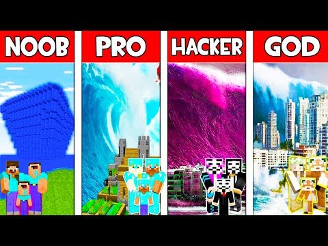 Thumbnail for Minecraft NOOB vs PRO vs HACKER vs GOD: FAMILY TSUNAMI in Minecraft Animation