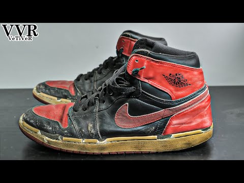 &apos;NIKE&apos; &apos;Air Jordan 1 Bred&apos; OG - Make Swoosh, Sole Swap, Dye - VeTiVeR