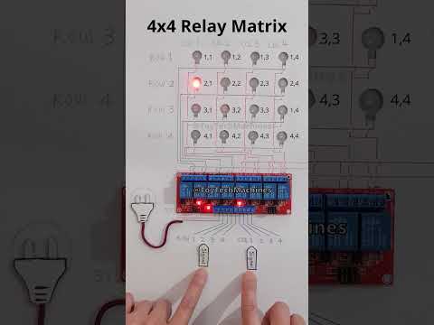 4x4 Relay Matrix Control Using an 8-Channel Relay Module