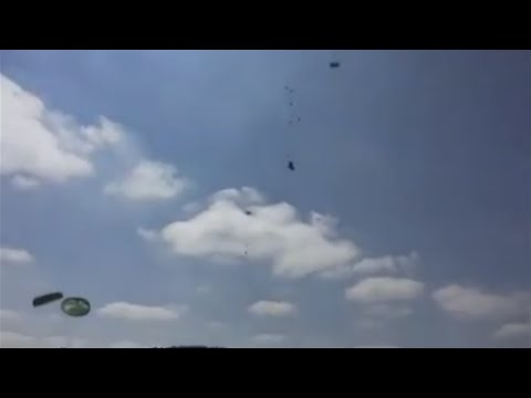 Raining Humvees! Military Vehicles Fall To The Ground In Failed US Airdrop