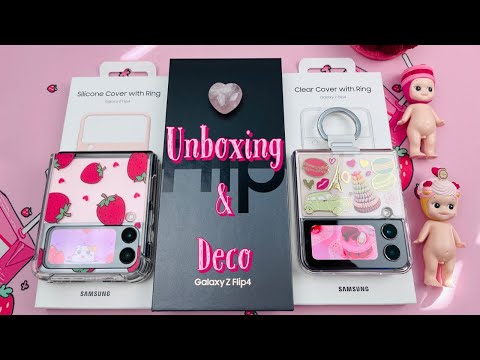 Unboxing Samsung Galaxy Zflip4 + Accessories ❤️ Zflip3 Comparison & Phone case Deco ???? เปิดกล่อง