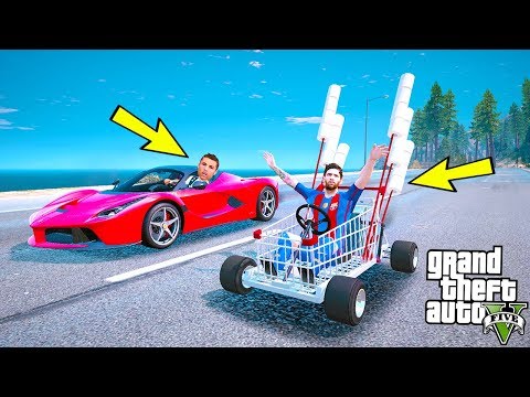 Thumbnail for LAFERRARİ APERTA VE DÜNYANIN EN HIZLI MARKET ARABASI YARIŞIYOR! - GTA 5