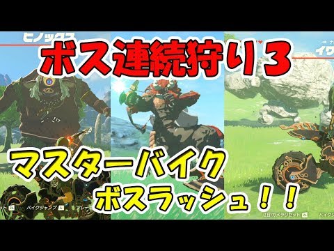 #172【ゼルダの伝説】マスターバイクに乗ったままボスラッシュ!!ボス連続狩り!【実況プレイ】ブレス オブ ザ ワイルド Nintendo Switch