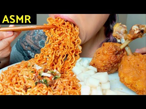 Thumbnail for ASMR 4X MALA Fire Noodles ????+ HUGE Fried Chicken ????????먹방 Crunchy Sounds* No Talking suellASMR