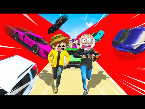 ¡IMPOSIBLE SOBREVIVIR a la AVALANCHA de COCHES de GTA 5! ???????? SILVIOGAMER y PANCRACIO en GTA V