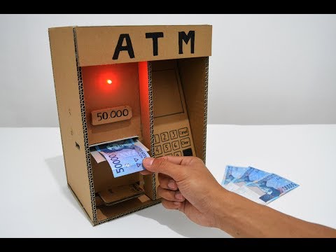 100 % BEKERJA ! DARI SELEMBAR KARDUS MENJADI MESIN ATM-Mainan untuk anak