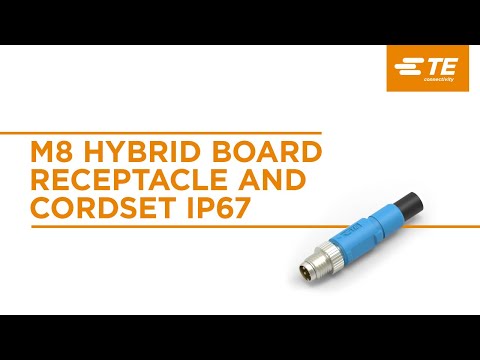 Thumbnail for TE’s M8 Hybrid Board Receptacle & Cordset IP67 for Single Pair Ethernet