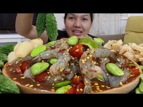 ตำกุ้งสดสะตอข้าว ตำเผ็ดๆพริกกำใหญ่ๆ ถึงมาเลก็จัดเลยจ้าให้หายอยาก|wern woei