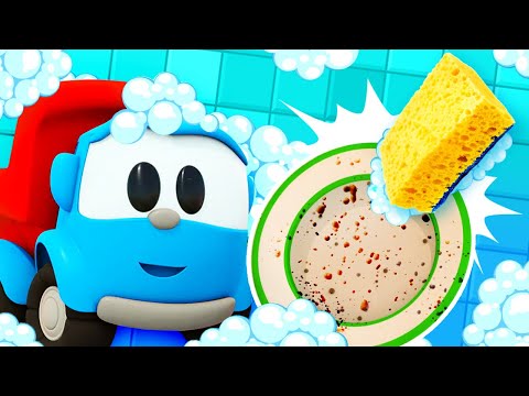 Thumbnail for Léo le camion curieux en français. Qui fera la vaisselle? Dessin animé pour bébé