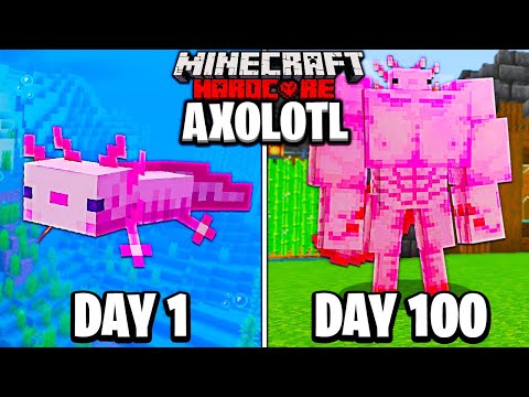 Thumbnail for I Survived 100 Days as an AXOLOTL in Hardcore Minecraft...