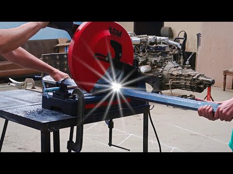 DEVORADORA DE POLICORTES CORTANDO AS PEÇAS DA ESTRUTURA METALICA DA NOVA GARAGE STUDIO