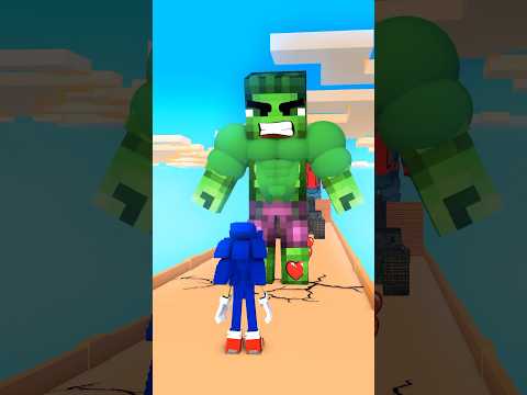 SuperHeroes vs Sonic in Rage Control Run funny animation #minecraft #sonic #minecraftanimation