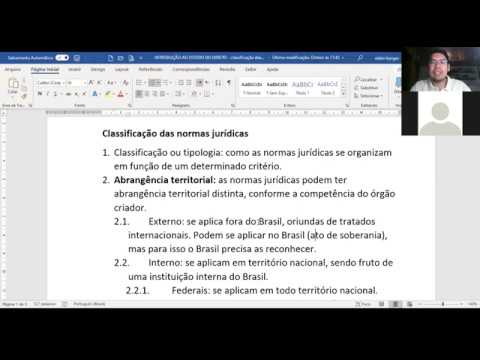 Introdução ao Estudo do Direito - Aula 11 - parte 1 - Classificação das normas