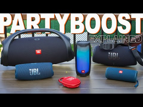 Thumbnail for JBL PartyBoost Speaker Lineup Explained - Boombox 2, Xtreme 3, Charge 5, Pulse 4, Flip 5, Clip 4