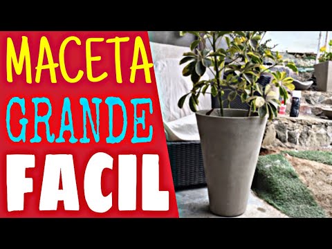 ????COMO hacer MACETAS de CEMENTO GRANDES / FACIL y RAPIDO/vaso de cimento/DIY / Craft/ POT CEMENT