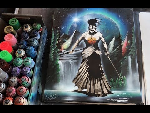 Samurai warrior SPRAY PAINT ART by Eden