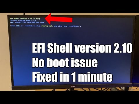 Thumbnail for Fixed: Computer stuck at EFI Shell Version 2.10 screen