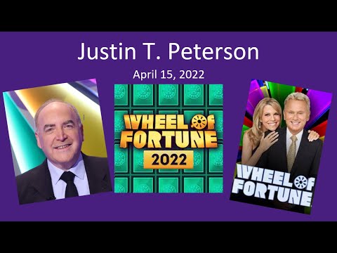 Justin T  Peterson&apos;s Wheel of Fortune appearance on April 15, 2022