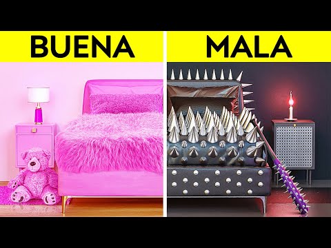 Thumbnail for DESAFÍO DE RENOVACIÓN DE CUARTO BUENO VS. MALO || Manualidades rosas y negras y adornos por 123 GO!