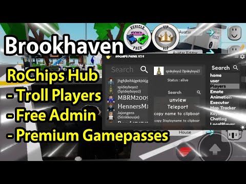 Brookhaven ROchips Panel Troll Admin Premium Script GUI | Roblox Mobile Executor