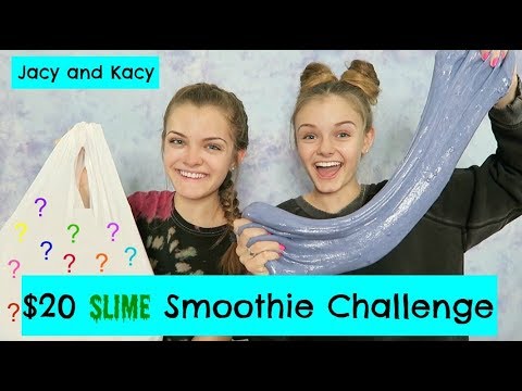 $20 Slime Smoothie Challenge ~ Jacy and Kacy