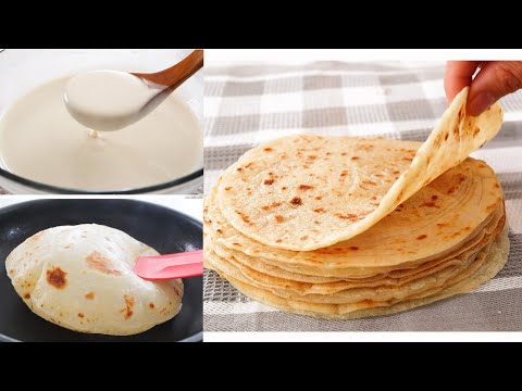 Thumbnail for 5 Minutes Ready! Quick and Easy flatbread made with Batter! No Kneading! No Oven