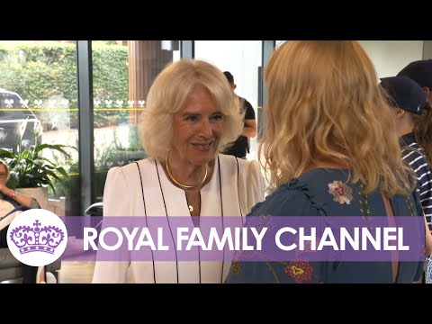 Queen Camilla Strokes Search Dog Upon Arrival at Wimbledon