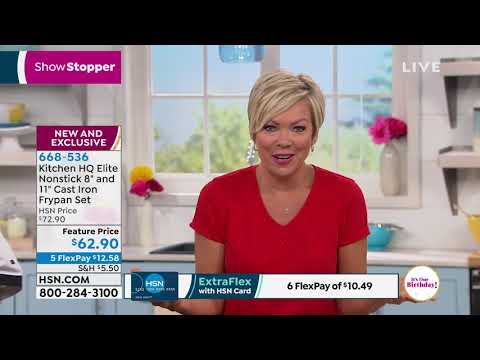 Kitchen HQ Elite 8&quot; and 11&quot; Nonstick Cast Iron Frypan Set