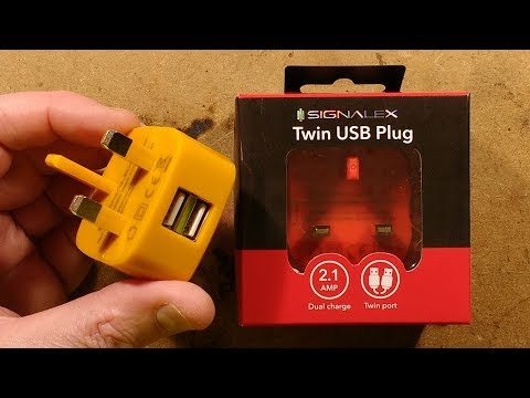 Testing Poundland's 2.1A dual port USB power supply.  (with 2kV)