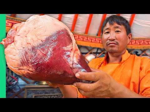 Giant Camel Heart!! Eating extreme Meat Across Mongolia!! (Full Documentary)