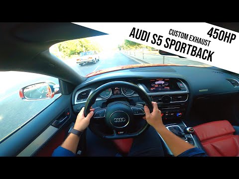 Audi S5 Sportback V6T 450HP - loud exhaust cold start and POV drive with accelerations [4K]