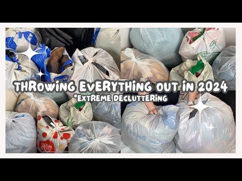 Thumbnail for *FULL VIDEO* 30 DAYS OF DECLUTTERING ✅ THROWING OUT EVERYTHING I OWN IN 2024 !! CLEANING MARATHON ✨
