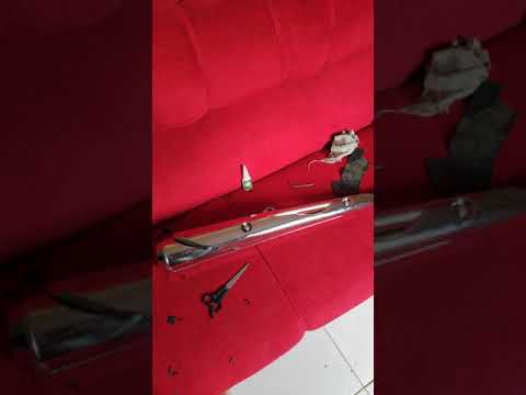 Colocando o protetor de escapamento no polimet de lata