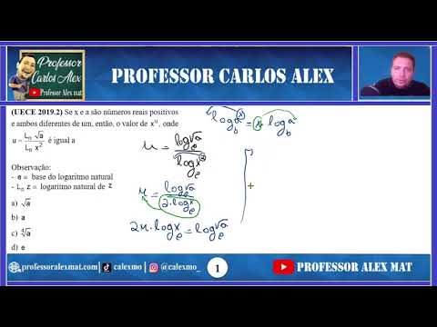 Thumbnail for (UECE 2019.2) Se x e a são números reais positivos e ambos diferentes de um, então, o valor de onde