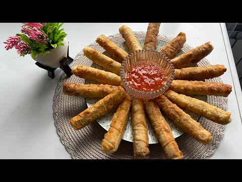Сигара Бёрек ????????с  брынзой и фаршем.Қазақша рецепт.Бөрек брынза,етпен.Хрустящие,вкусные.