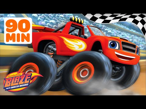 90 MINUTES of BLAZING Races w/ AJ, Crusher and More! ???????? | Blaze and the Monster Machines