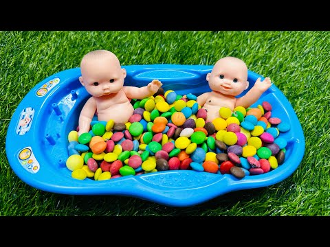 Thumbnail for Rainbow Satisfying Video| Magic Mixing Candy ASMR in Three Bathtubs with Slime M&m’s & Skittles