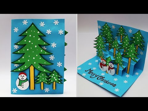 DIY 3D Christmas Pop Up Card | How to Make Christmas Greeting Card | Handmade Christmas Cards